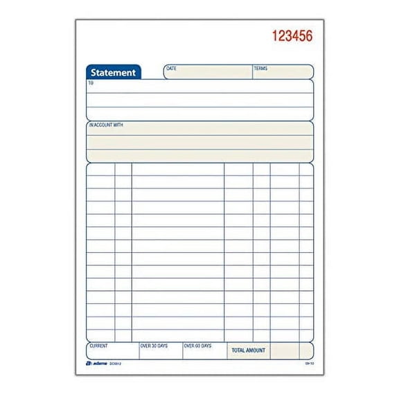 Adams Statement Book, 2-Part Carbonless, White/Canary, 5-9/16 x 8-7/16 Inches, 50 Sets, 3/Pack (DC5812-3)