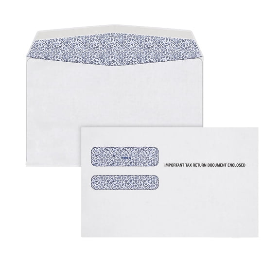 Adams Gummed Double Window 1095 B&C Tax Form Envelopes 5-5/8" x 9" White 100/Pack (DW1095BC18-S)
