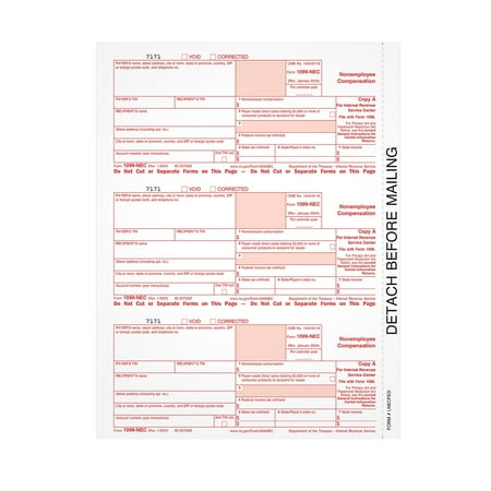 TOPS 2023 1099-NEC Tax Form 1-Part Copy A 50/Pack (LNECFED16)