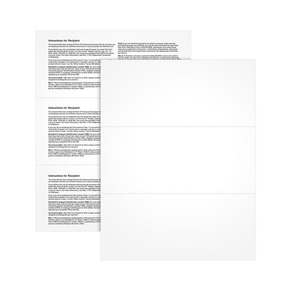 TOPS 2023 1099-NEC Tax Form 1-Part Copy B 50/Pack (LNECBLANK-S)