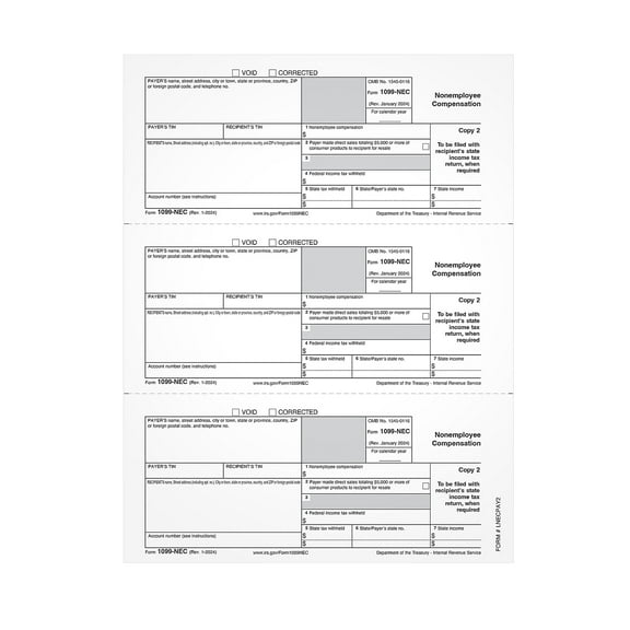 TOPS 2023 1099-NEC Tax Form Copy C 150/Pack (LNECPAY2)