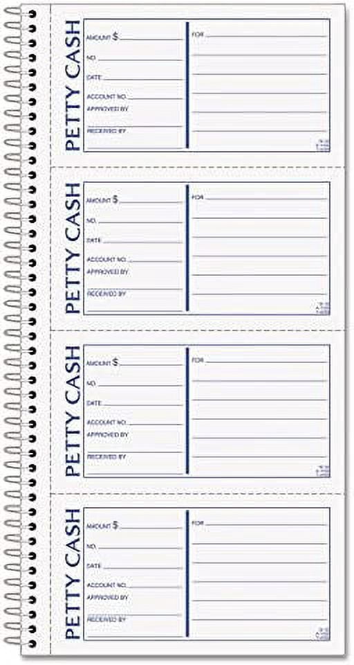 TOPS-2PK TOPS Petty Cash Receipt Book, 5 1/2 x 11, Two-Part Carbonless, 200 Sets/Book (4109)