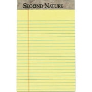 TOPS 74840 50 Sheet Second Nature 5 in. x 8 in. Narrow Rule Recycled Ruled Pads - Canary (1 Dozen)