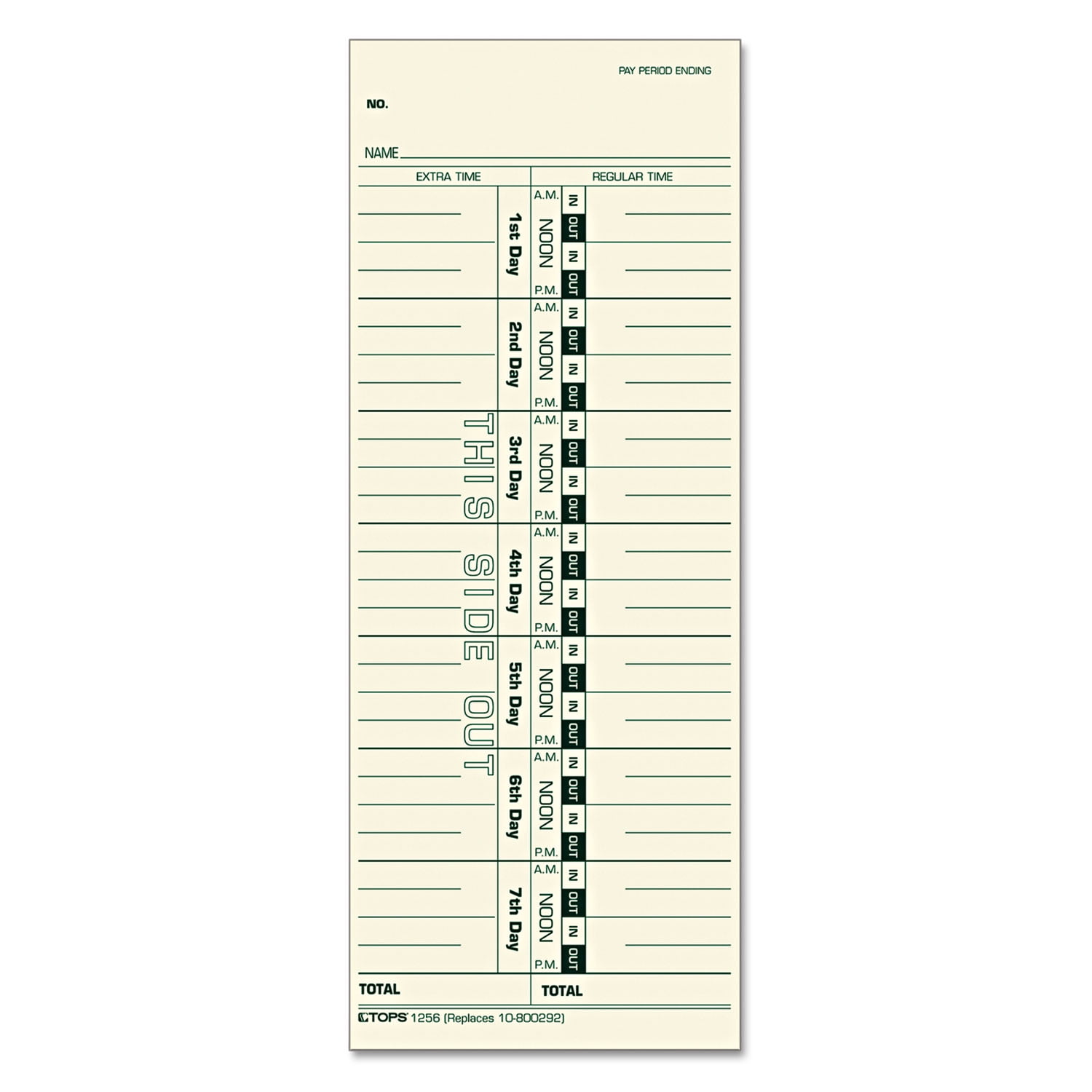 Time Clock Cards, Replacement for 3200, One Side, 3.5 x 10.5, 500/Box Time Clock Cards, Replacement for 3200, One Side, 3.5 x 10.5, 500/Box