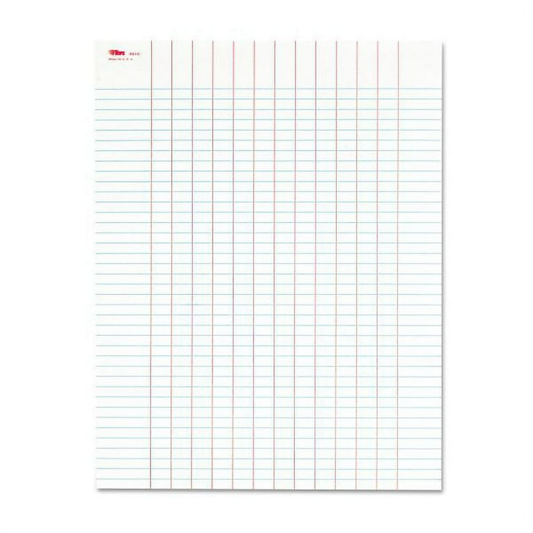Data Pad with Plain Column Headings, Data/Lab-Record Format, 13 Columns, 8.5 x 11, White, 50 Sheets