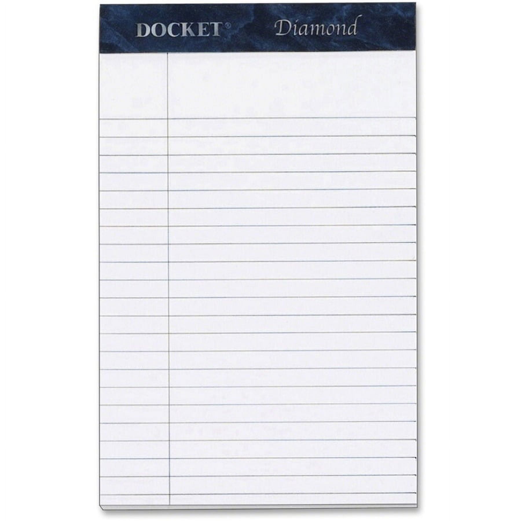 TOPS Docket Diamond Writing Tablet Jr.Legal 24 lb Weight 5" x 8"- 8" x 5" White Paper 50 Bundle of 2 Boxes