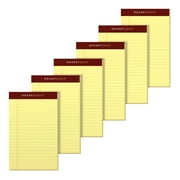 TOPS  Docket Gold  Premium Writing Pads, 5" x 8", Jr. Legal Rule, Canary, 50 Sheets Per Pad, Pack Of 6 Pads