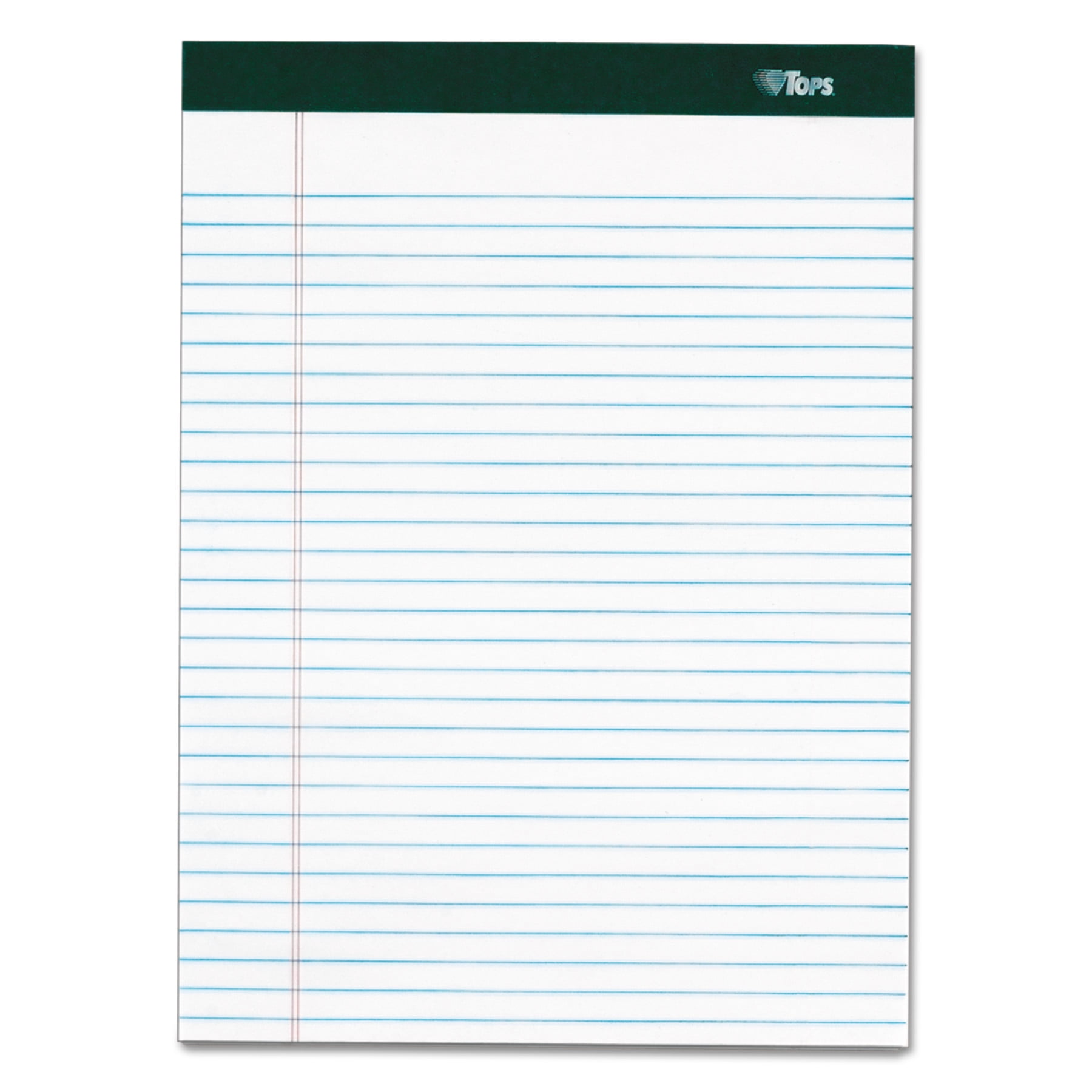 TOPS Docket Writing Pads, 8-1/2 x 11-3/4, Legal Rule, White Paper, 3-Hole  Punched, 100 Sheets, 3 Pack