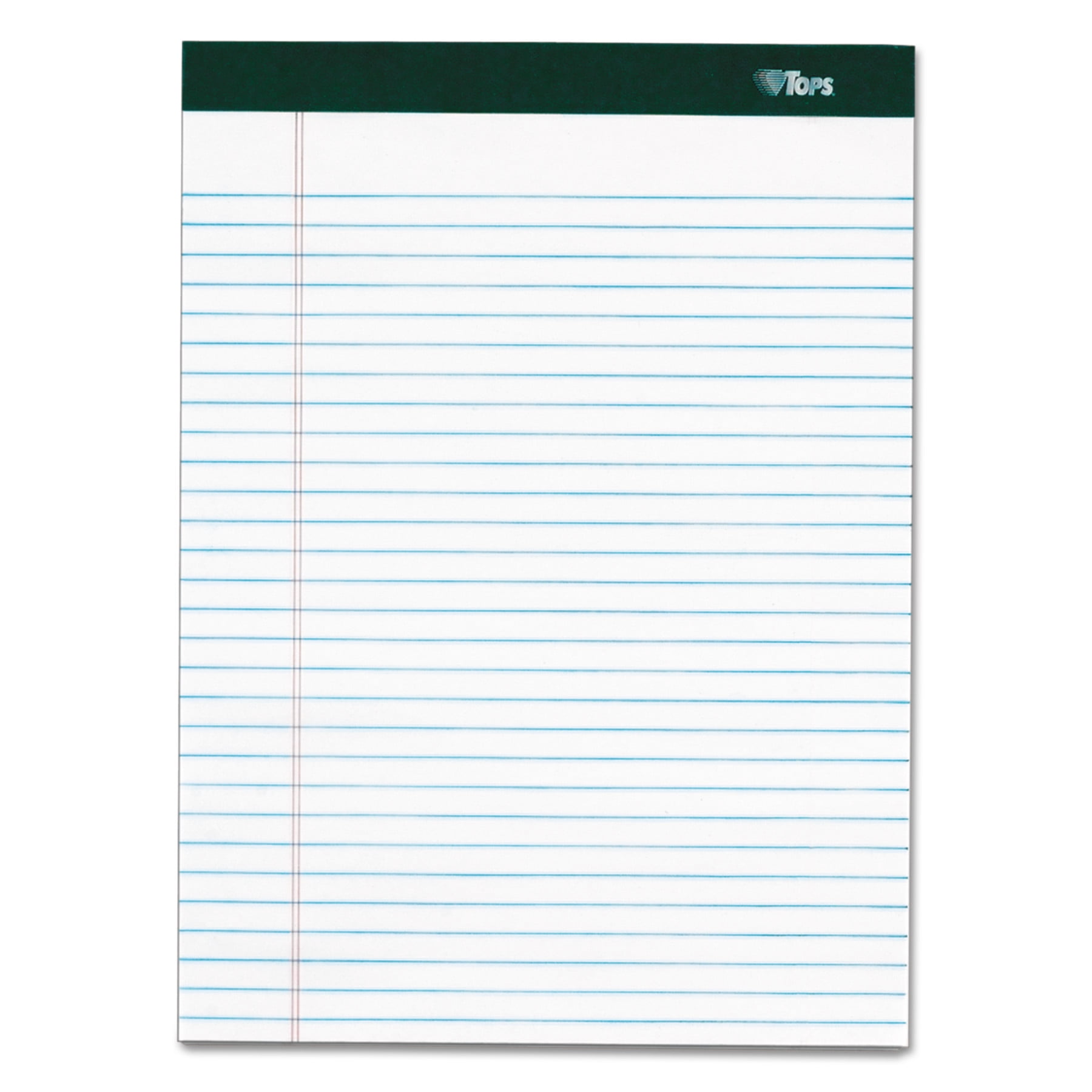 TOPS Docket Ruled Perforated Pads, Legal Rule, Ltr, White, 100-Sheet Pads/4PK