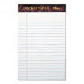 TOPS Docket Ruled Perforated Pads, Legal/Wide, 5 x 8, White, 50 Sheets, Dozen
