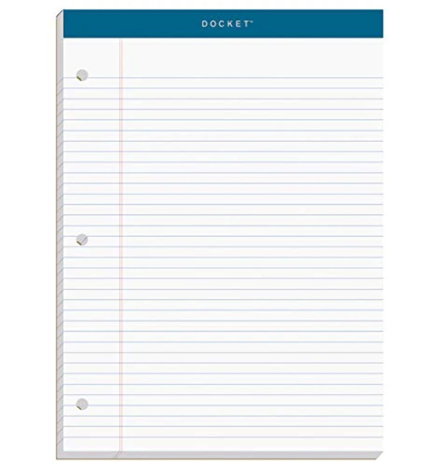 TOPS Docket Writing Pad, 81/2 x 113/4, College Rule, White Paper, 3