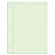TOPS Engineering Computation Pad, 8-1/2 x 11, Glue Top, 5 x 5 Graph Rule on Back, Green Tint Paper, 3-Hole Punched, 100 Sheets (35500)