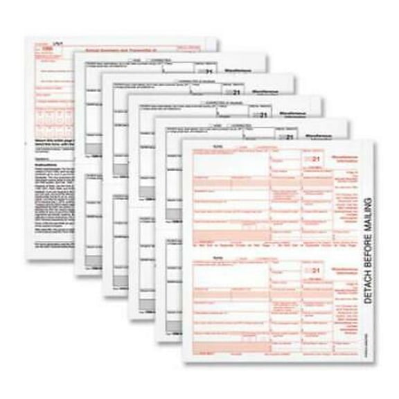 TOPS Five-Part 1099-MISC Tax Forms, 8.5 x 11, 2/Page, 50/Pack (22993MISC)