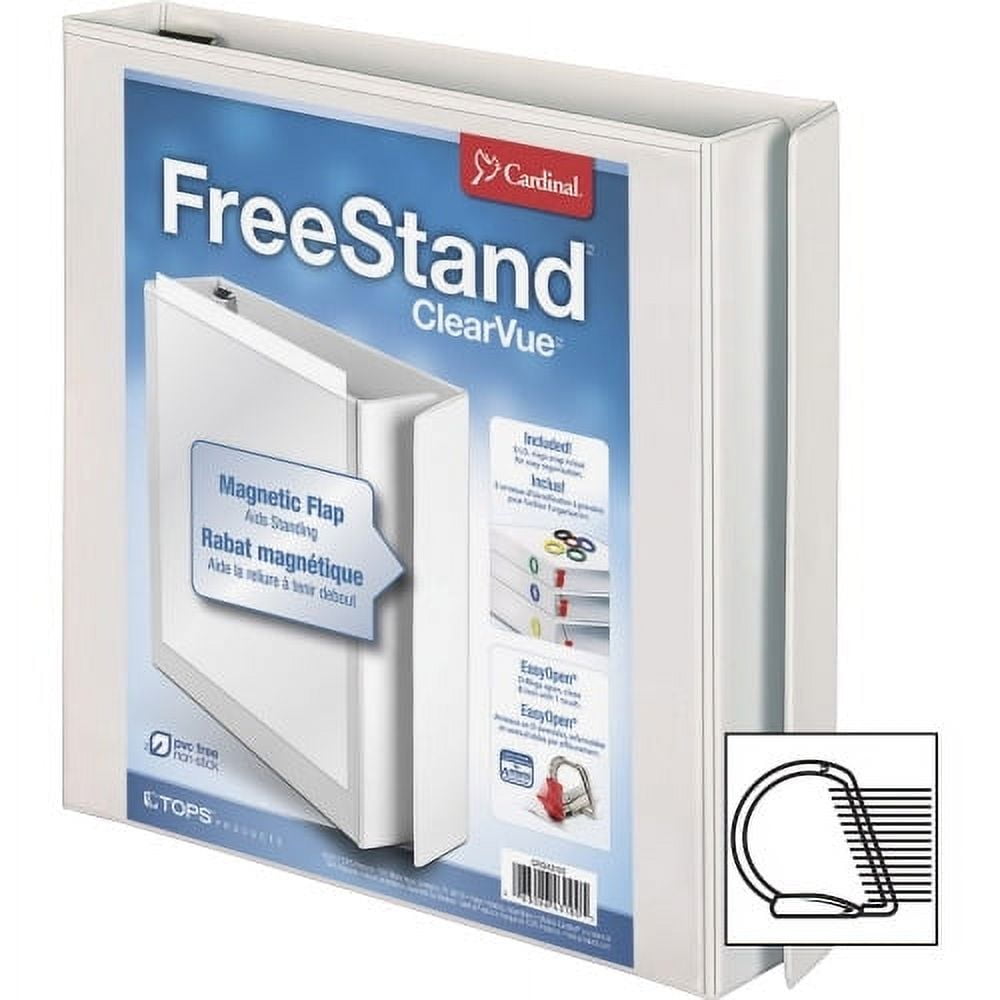 TOPS FreeStand Easy Open Slant-D Ring Binder 1" Binder Capacity - Letter - 8 1/2" x 11" Sheet Size - 225 Sheet Capacity - 1 1/2" Spine Width - 3 x D-Ring Fastener(s) - Polypropylene - White - 1.15 lb