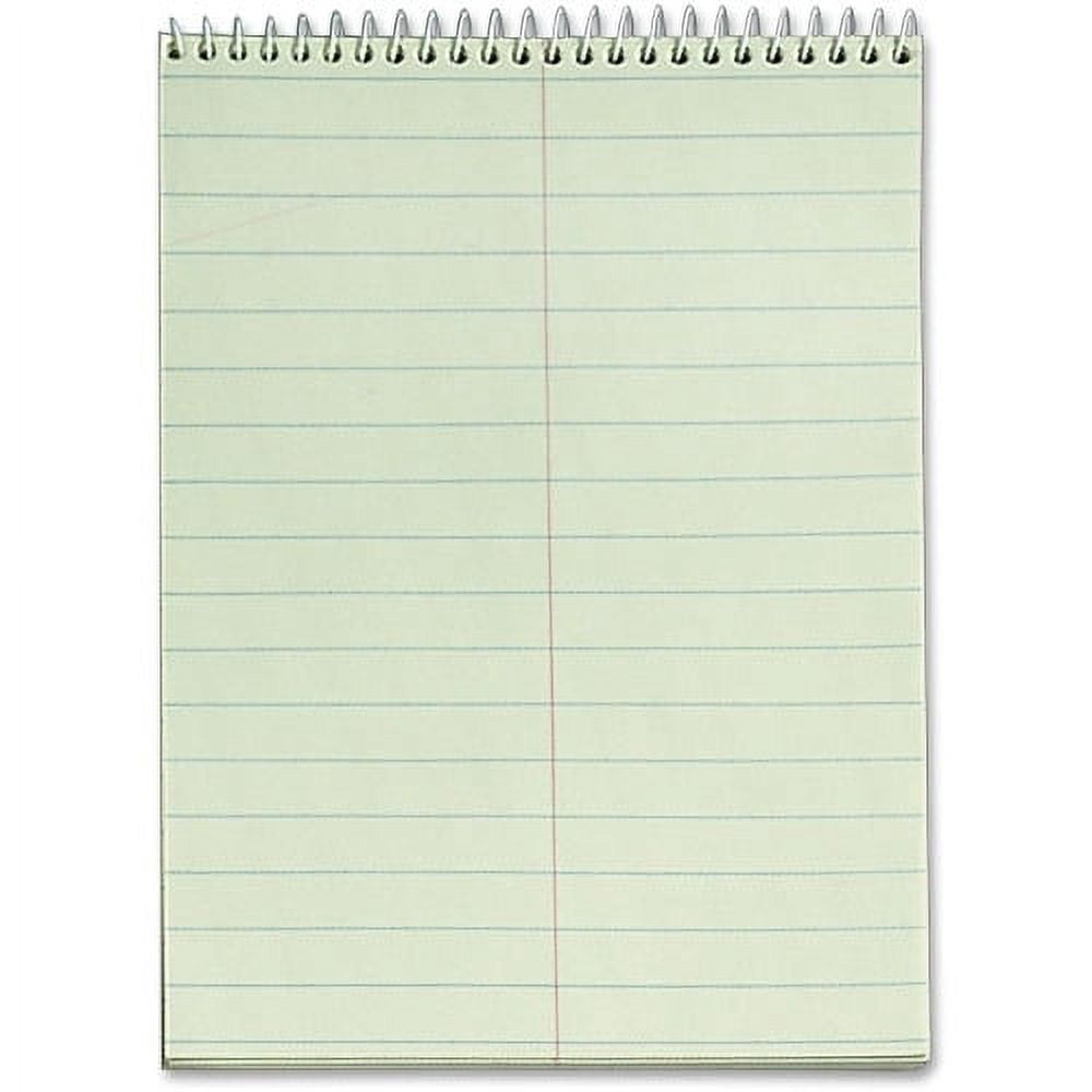 TOPS Green Tint Steno Books 60 Sheets - Wire Bound - Ruled - 6" x 9" - Green Paper - Hardboard Cover - WireLock - 12 / Pack