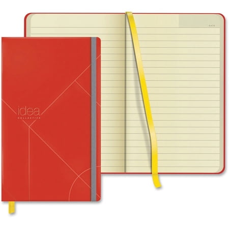 TOPS Idea Collective Hard Cover Journal - 120 Sheets - 5" x 8 1/4" - 0.63" x 5"8.3" - Cream Paper - Red Cover - Acid-free, Durable Cover, Ribbon Marker, Elastic Closure, Pocket - 1 Each | Bundle of 5