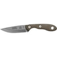 thumbnail image 1 of TOPS Knives Scandi Trekker Fixed Blade Knife 3.63" Drop Point 1095 Tumble Blade Canvas Micarta Handle Green, 1 of 5