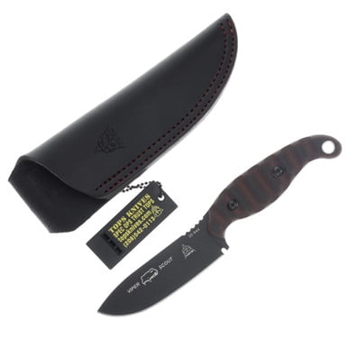 TOPS Knives TOPS Viper Scout Red-Black G10 4.13in Plain Black Drop Point TPVPSR2