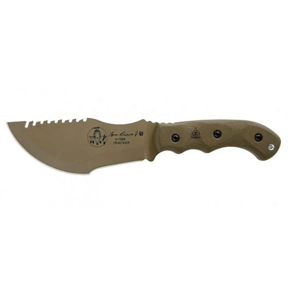 TOPS Knives Tom Brown Tracker Fixed Blade Knife 6.38" Drop Point 1095 Coyote...