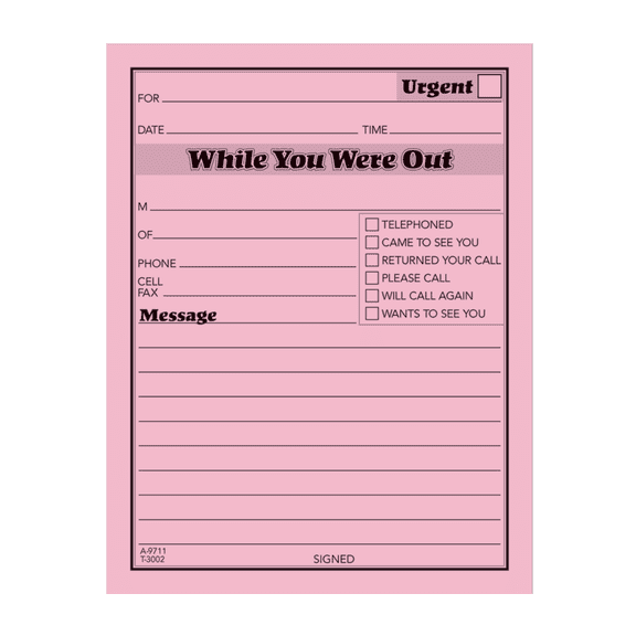 TOPS Message Pad, Notes on Back, 4.25 x 5.5 Inches, Pink, 2-Color Front, 12-Pack 50 Sheets/Pad (3002S)
