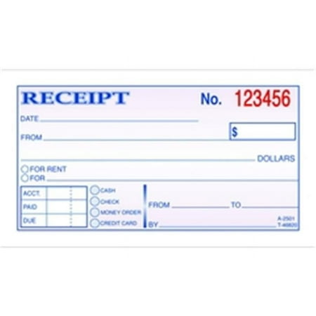 TOPS Money Receipt Book, 2-part, carbonless, 50 ST per BK