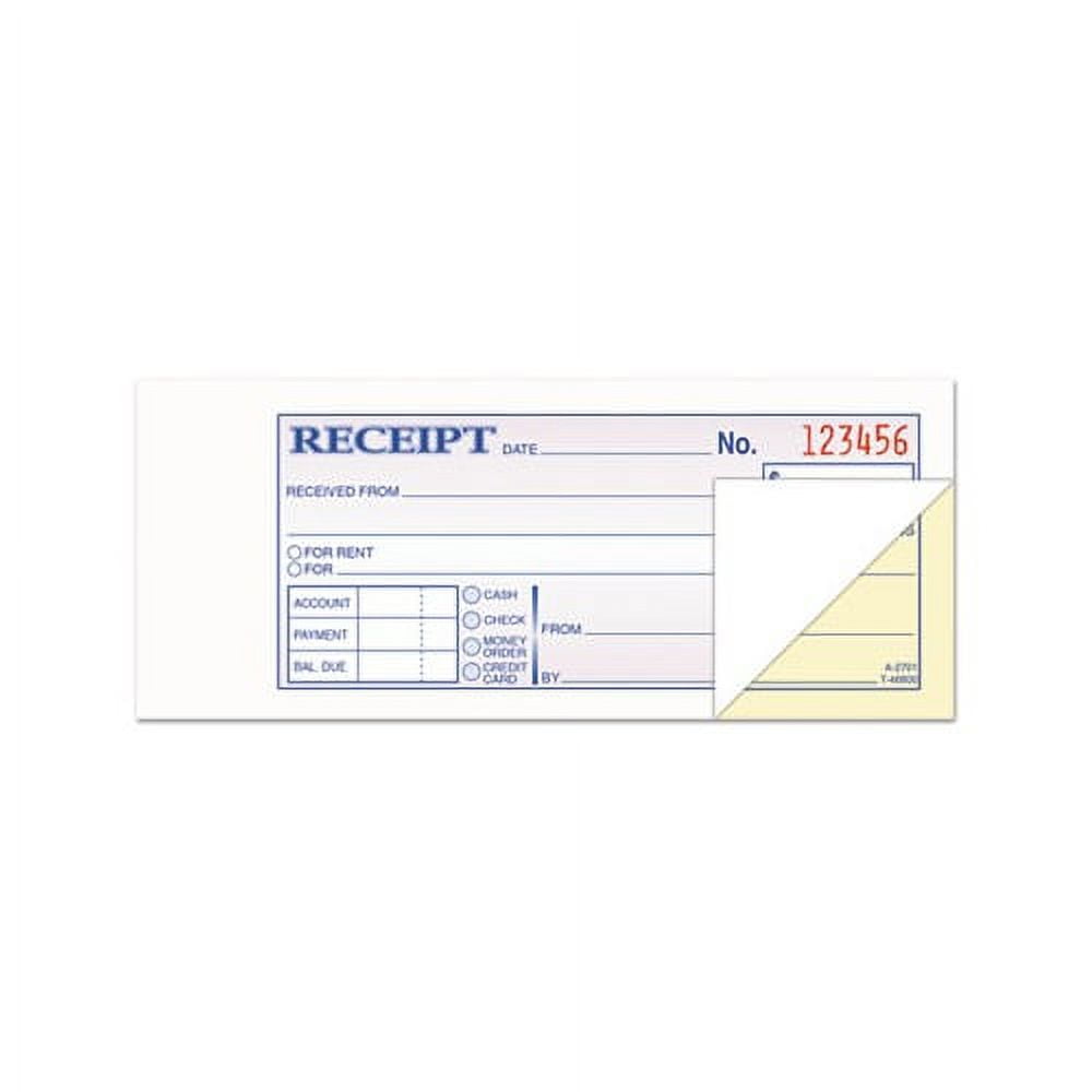 TOPS Money and Rent Receipt Books, 23/4 x 73/16, 2Part Carbonless