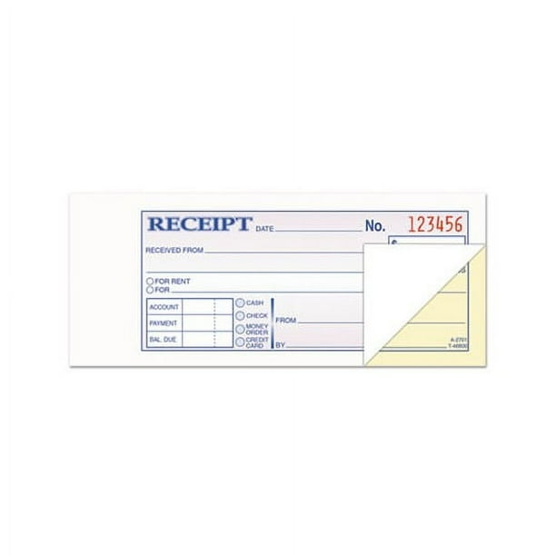 TOPS Money and Rent Receipt Books, 23/4 x 73/16, 2Part Carbonless