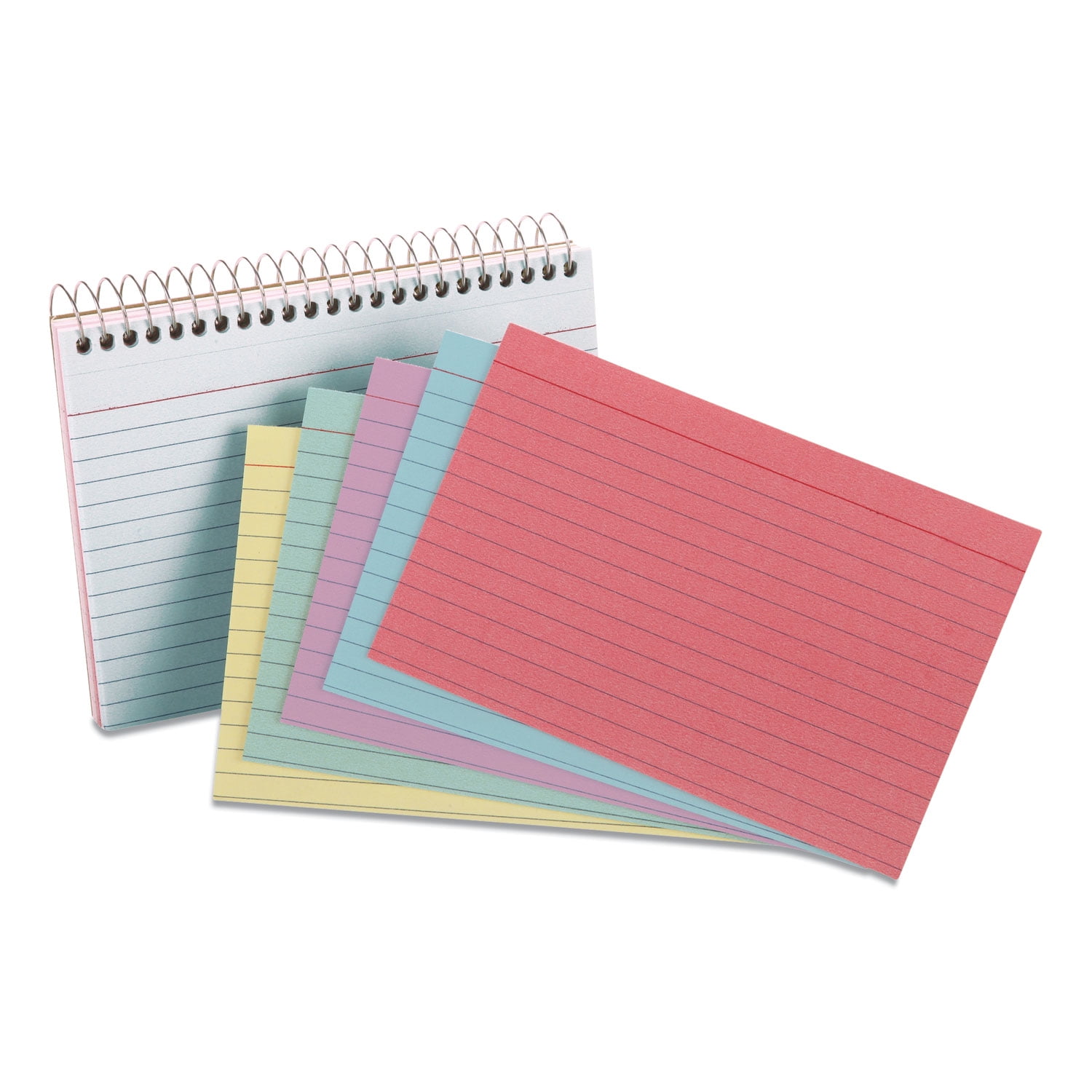 Leelosp 300 Pcs Colored Ruled Index Cards with 6 Rings Neon Color Study  Flash Cards Single Hole Punched Lined Flashcards Studying Notecards One  Side