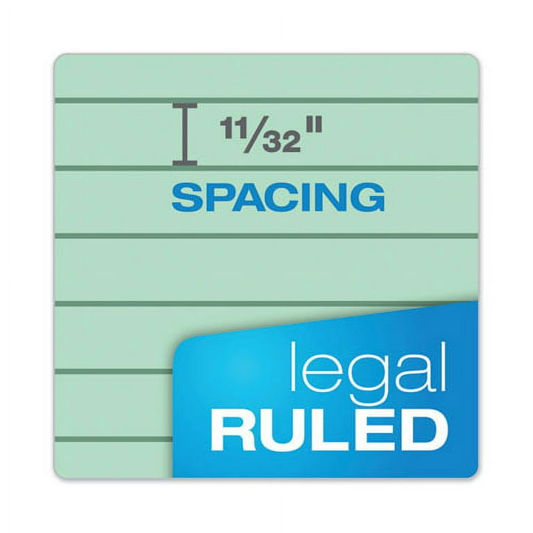 Prism + Colored Writing Pads, Wide/Legal Rule, 50 Pastel Green 8.5 x 11.75 Sheets, 12/Pack Prism + Colored Writing Pads, Wide/Legal Rule, 50 Pastel Green 8.5 x 11.75 Sheets, 12/Pack