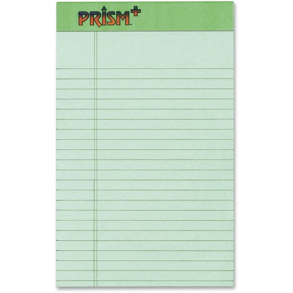 TOPS Prism Plus Legal Pads - 50 Sheets - Strip - 16 lb Basis Weight - 5" x 8" - 8" x 5" - Green Paper