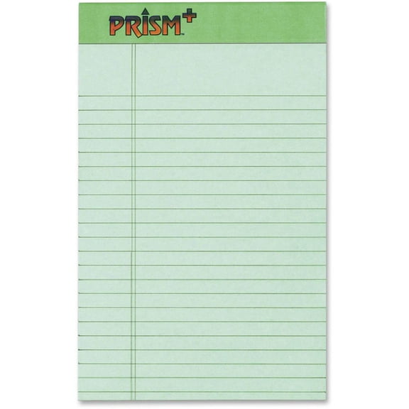 TOPS Prism Plus Legal Pads - 50 Sheets - Strip - 16 lb Basis Weight - 5" x 8" - 8" x 5" - Green Paper