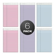 TOPS Prism Writing Pads, 5" x 8", Jr. Legal Rule, Assorted Colors, 50 Sheets, 6 Pack