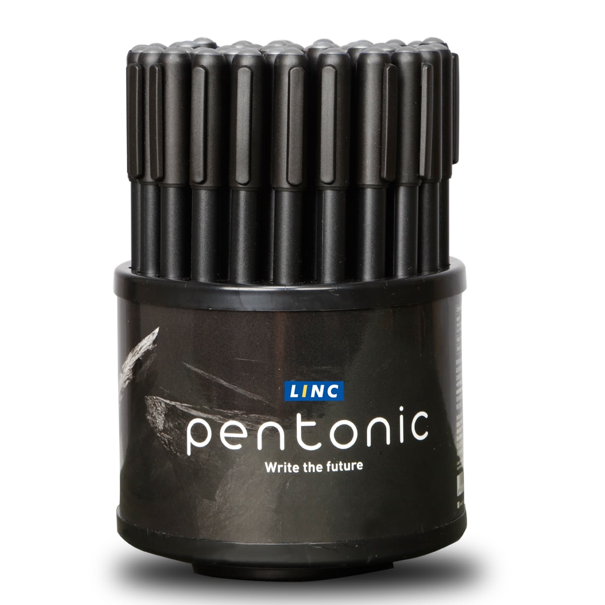 TOPS Products PEN12537 Pentonic 1.0 mm Tip Ballpoint Pens in Pen Organizer, Black - Box of 50 Pens