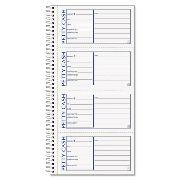 TOPS Products Petty Cash Receipt Book, 5 1/2" x 11", Two-Part Carbonless, 200 Sets per Book