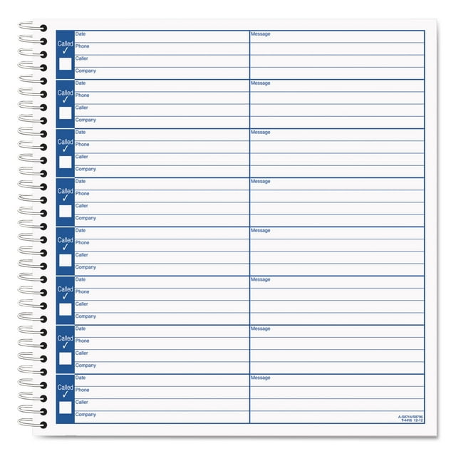 TOPS Products Voice Message Log Books, 8 1/2" x 8 1/4", 800-Message Book