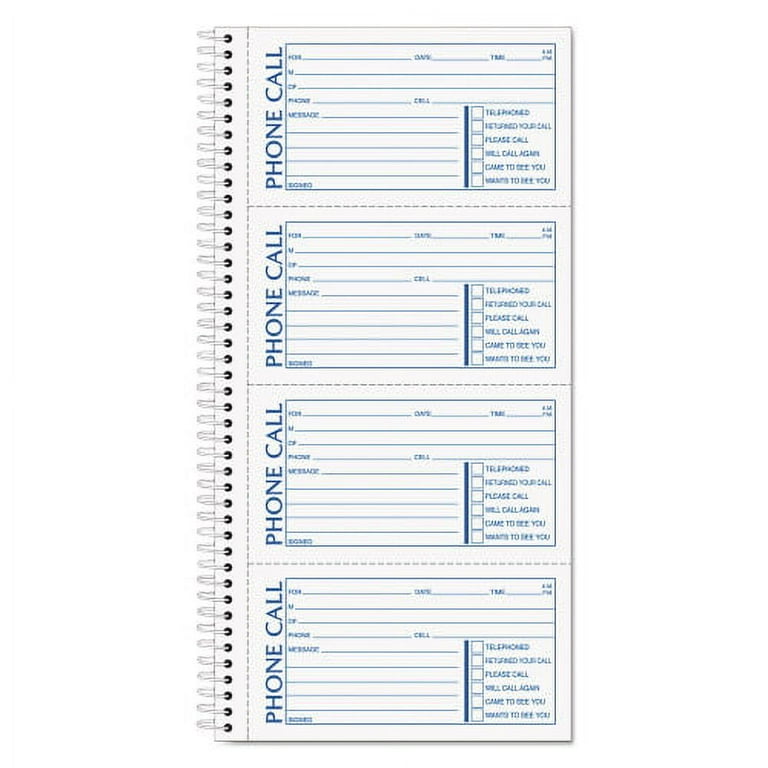 Second Nature Phone Call Book, Two-Part Carbonless, 5 x 2.75, 4 Forms/Sheet, 400 Forms Total Second Nature Phone Call Book, Two-Part Carbonless, 5 x 2.75, 4 Forms/Sheet, 400 Forms Total