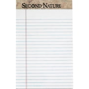 TOPS Second Nature Recycled Writing Pads, 0.28" Ruled, Writing Notebooks, 5" x 8", White, 50 Pages