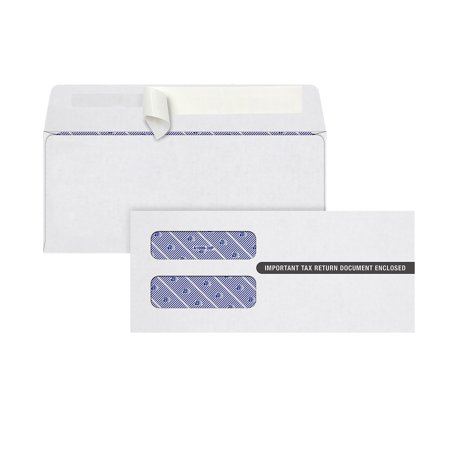 TOPS Self Seal Security Tinted Double Window Envelope 3.75" x 8.5" White 100/Pack (S1099-3PS)