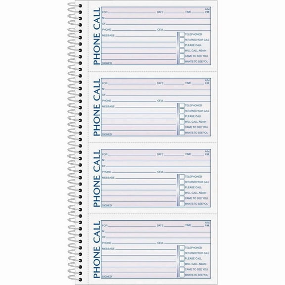 TOPS, TOP4003, Carbonless Phone Message Book, 1 / Each, White