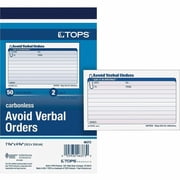 TOPS, TOP46373, Avoid Verbal Orders Book, 1 Each, White