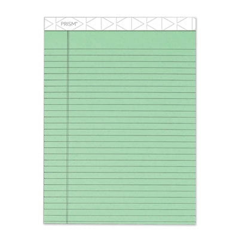 TOPS TOP63190 Prism Plus Colored Legal Pads, 8 1/2 x 11 3/4, Green, 50 Sheets, Dozen