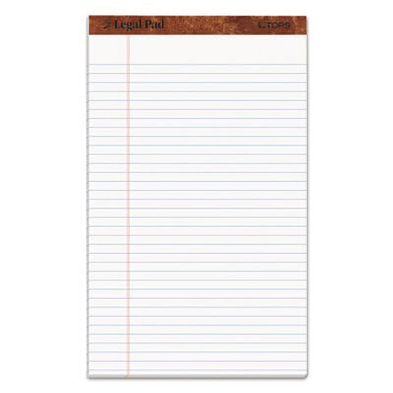 TOPS TOP7573 "The Legal Pad" Ruled Pads, Legal/Wide, 8 1/2 x 14, White, 50 Sheets, Dozen