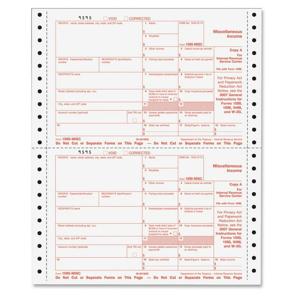 TOPS, TOPB2299, 4-Part 1099 Miscellaneous Forms, 600 / Carton