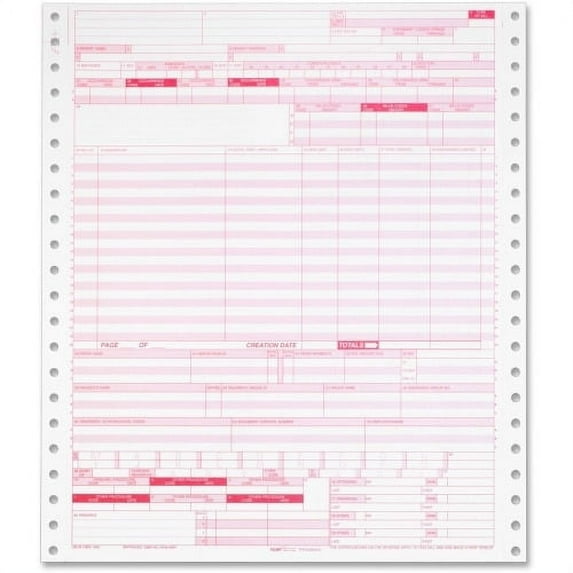 TOPS UB-04 Continuous Forms 1 Part - 11" x 9.50" Form Size - White - Red Print Color - 2500 / Carton