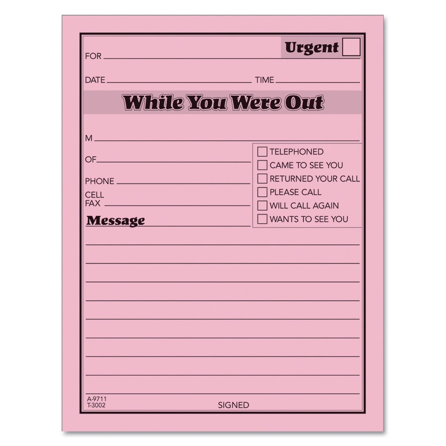 TOPS While You Were Out Forms, One-Sided, 4.25 x 5.5, 50 Forms/Pad