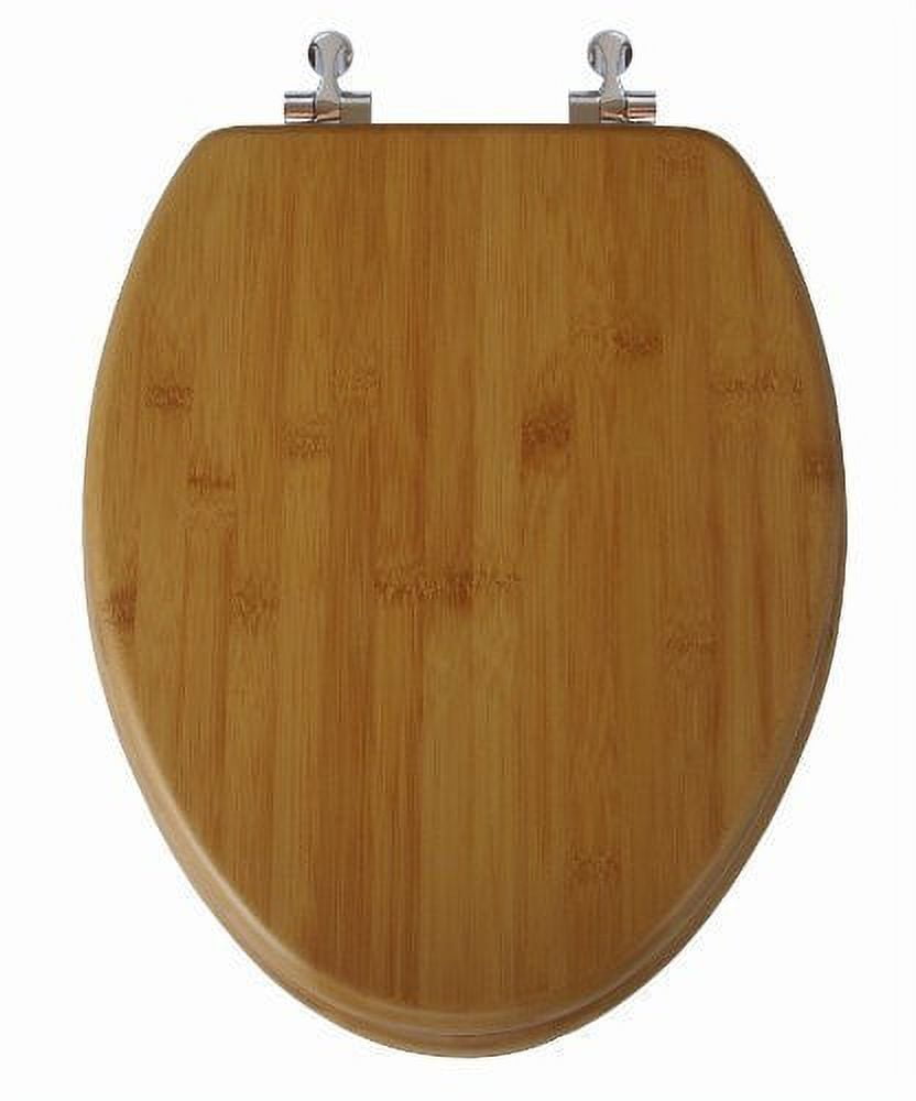 TOPSEAT Native Impression Elongated Toilet Seat w/ Brushed Nickel