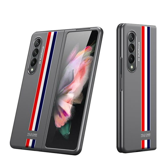 TOPSHE Samsung Galaxy Z Fold 3 case, Classic Design Hybrid Slim Shockproof Non-Slip Folding Flip Cover Anti-Scratch Protective Case for Samsung Galaxy Z Fold 3, Gray