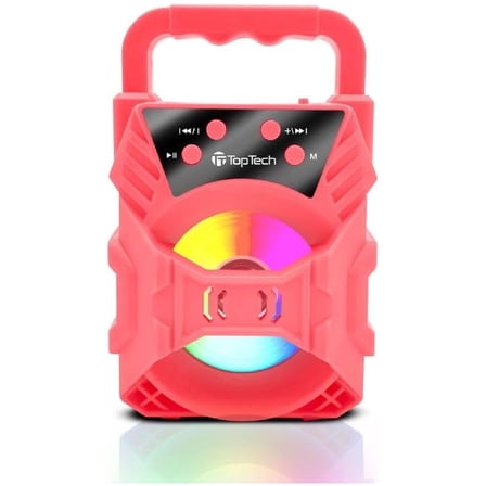 TOPTECH BLADE-4 Bluetooth Party Speaker, 3" Woofer, Disco Lights, Pink