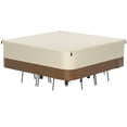 thumbnail image 1 of TOPTENG 420D Square Patio Table and Chairs Set Cover Waterproof Outdoor Furniture Square Covers Anti-Fading Beige&Brown, 1 of 9