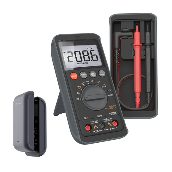 TOPTENG Digital Multimeter Tester, 6000 Counts, with DC/AC Voltmeter; Measures Voltage, Current, Resistance, Continuity and Diodes; Auto Range Switching